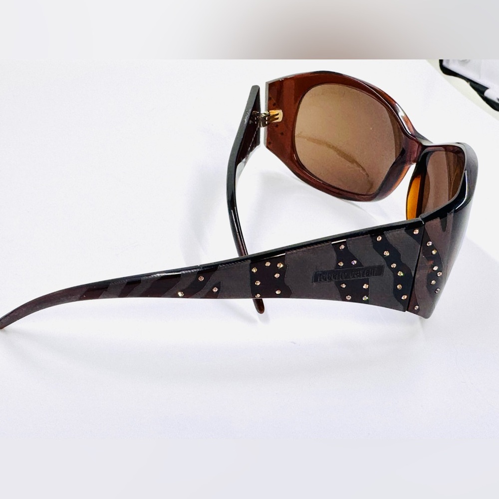 Roberto Cavalli Brown Sunglasses W/Rhinestone & Zebra Case lole 193s Excellent - Picture 2 of 6